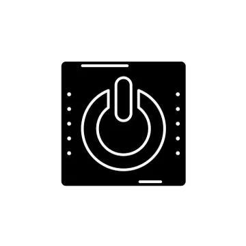 Power button black icon, vector sign on isolated background. Power button Stock Illustration