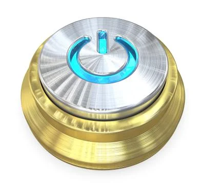 Power Button Brushed Steel Stock Illustration