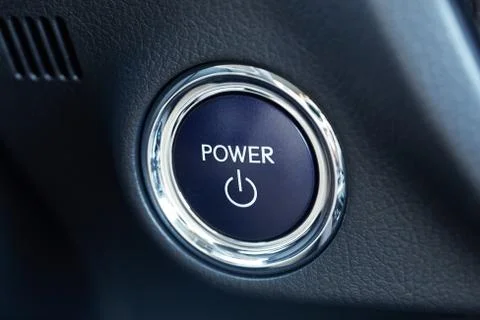 Power button of a car Stock Photos