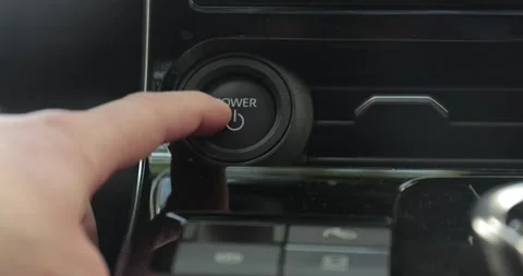 Power button of a car pushed Stock Footage 312465295