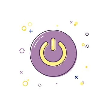Power button color icon. Vector illustration Stock Illustration