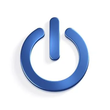 Power Button Computer. 3D Render Illustration Stock Illustration