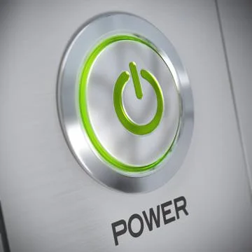 Power button of a computer, energy save. Stock Illustration