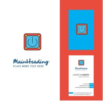 Power button Creative Logo and business card. vertical Design Vector Ilustración de archivo