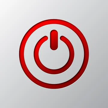 Power button cut from paper. Vector illustration Stock Illustration