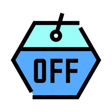 Off power button discount hexagonal tag icon イラスト素材