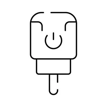 Power button on electronic device line icon Stock Illustration