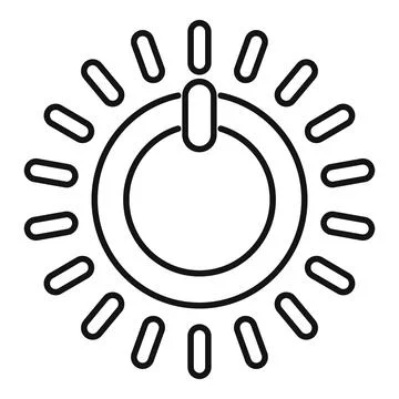 Power button emitting light beams symbolizing energy and activation Stock Illustration