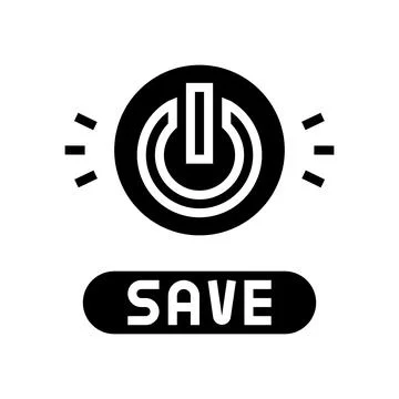 Power on off button energy saving glyph icon vector illustration Stock Illustration