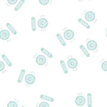 Power on off button energy saving glyph seamless pattern Illustrazione stock