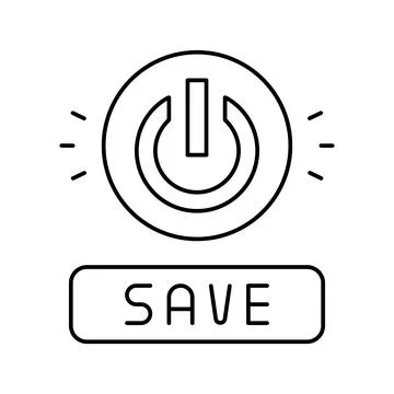 Power on off button energy saving line icon vector illustration Stock Illustration
