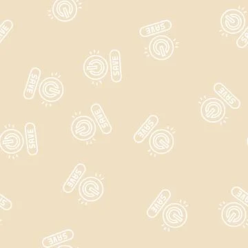 Power on off button energy saving line seamless pattern Illustrazione stock