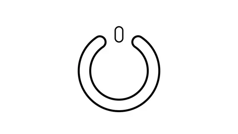 A power button featuring a circular symbol in the center, indicating an.. Stock Footage 334037370