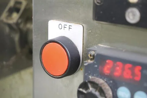 Power, off button on the food unit control dashboard Stock-Fotos