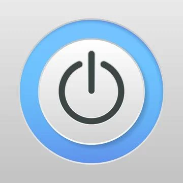 Power button front device panel vector icon Stock Illustration