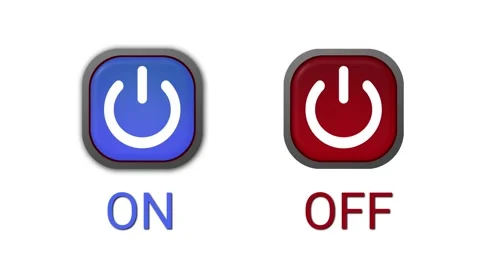 Power Button ON OFF Glowing Switch Animation Stock Footage 341993409