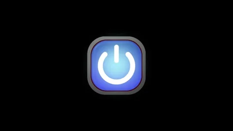 Power Button Glowing Switch Icon Animation Stock Footage 341993466