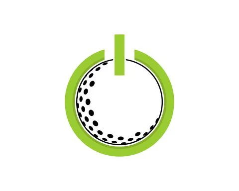 Power button with golf ball in the middle Stock Illustration