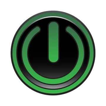 Power button with green light eps10 vector illustration Stock Illustration