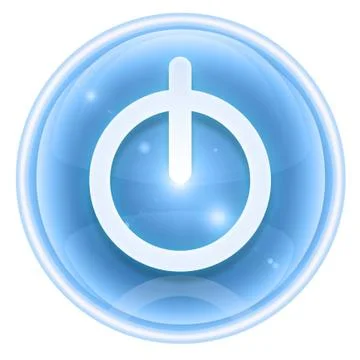 Power button ice, isolated on white background. 스톡 일러스트