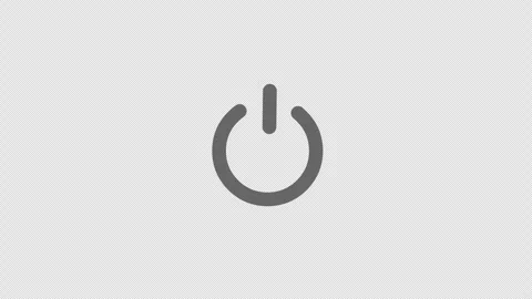 Power Button Icon Animation on Gray Background Stock-Footage 335181292