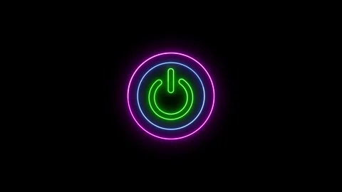 Power Button icon animation with neon glow line. Stock Footage 282577247