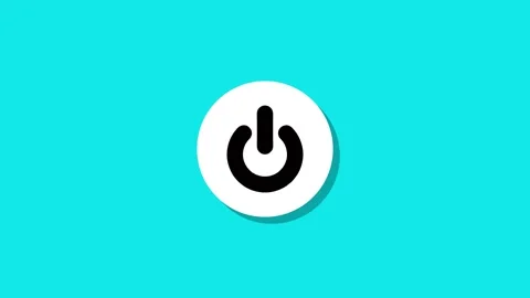Power button icon animation opening and closing in a clean minimal style on.. Stock Footage 327762460