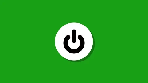 Power button icon appearing and disappearing on bright green screen backgro.. Stock Footage 327762457