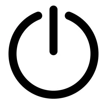 Power button icon, black and white vector simple illustration of switch symbol Stock Illustration