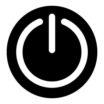 Power button icon, black and white vector simple illustration of switch symbol Stock Illustration