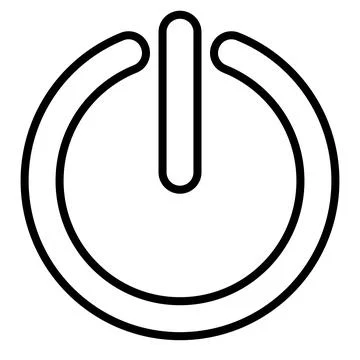 Power button icon, black and white vector simple illustration of switch symbol Stock Illustration