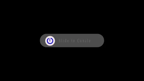 Power Button Icon with Blue Circle on Dark Grey Slider and animation Black .. Stock Footage 321861458