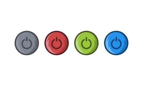 Power button icon color set Stock Illustration