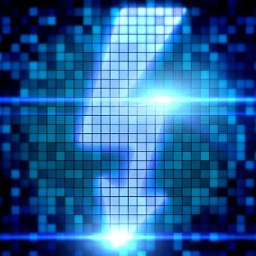 Power button icon digital style Stock Illustration