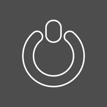 Power button icon. flat design line Illustrazione stock