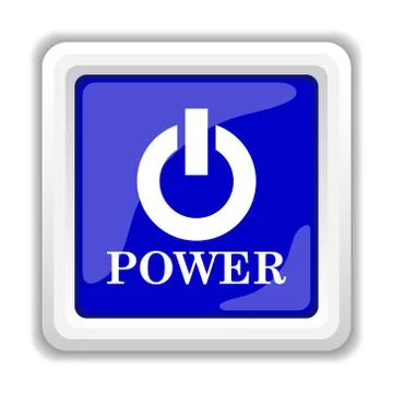 Power button icon. Internet button on white background.. Ilustración de archivo