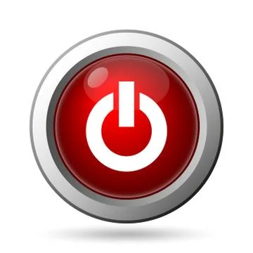 Power button icon. Internet button on white background.. Illustrazione stock