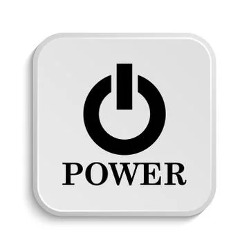 Power button icon. Internet button on white  background.. Illustrazione stock
