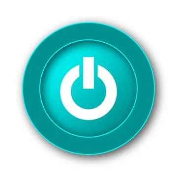  Power button icon. Internet button on white background. Ilustración de archivo