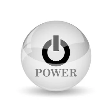 Power button icon. Internet button on white background. Ilustración de archivo
