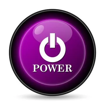 Power button icon. Internet button on white background.. Illustrazione stock