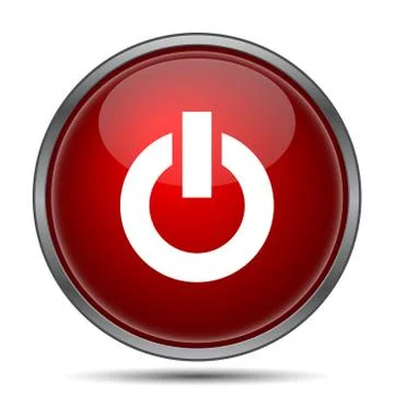 Power button icon. Internet button on white background.. Illustrazione stock