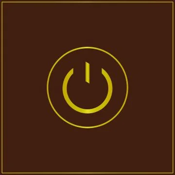 Power button icon isolated on brown background. Vector Illustration Stock Illustration