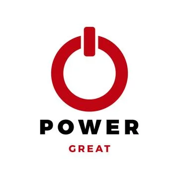 Power Button Icon Logo Design Template Stock Illustration