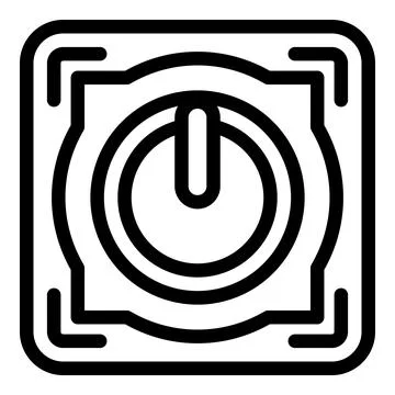 Power off button icon, outline style Stock Illustration