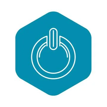 Power off button icon, outline style Stock Illustration