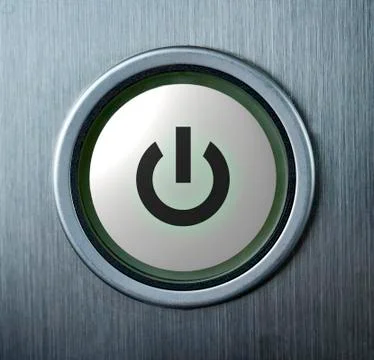 Power button with icon Stock Photos