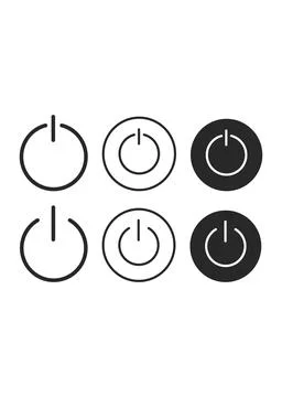 Power Button Icon Set Minimalist Electronics Switch Illustrazione stock