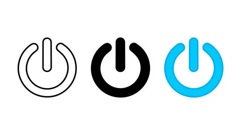 Power button icon set on off switch 스톡 일러스트