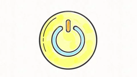 Power Button Icon for Start, Energy and Technology Concept Stock Footage 342018179